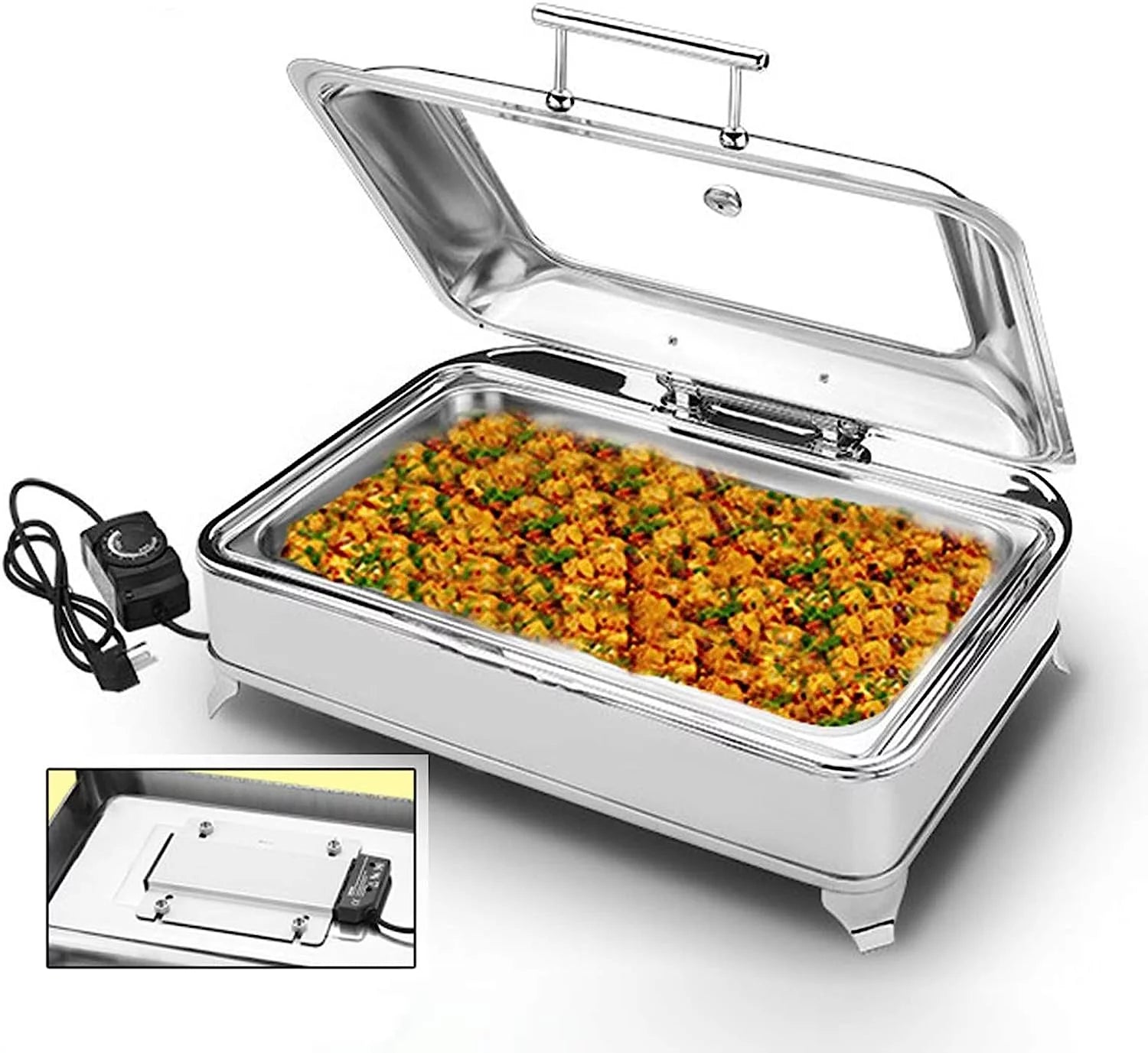 Electric Buffet Server Food Warmer with Glass Window S3499