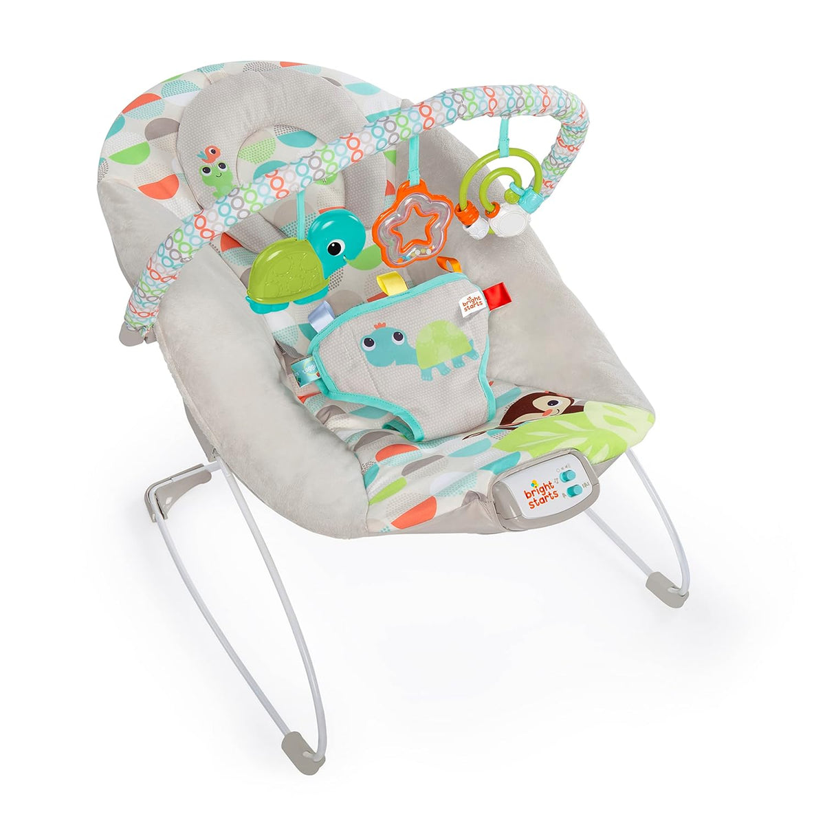 Baby Bouncer Infant Seat with Vibrations, Music, Removable Toy Bar J5007