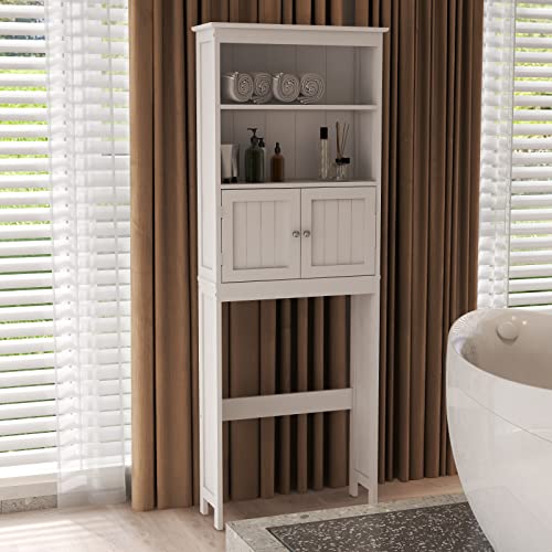 White 2 Door Wooden Floor Storage Cabinet with 1 Drawer J69155
