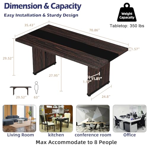 Brown Rectangle Large Wood Dining Table R687781