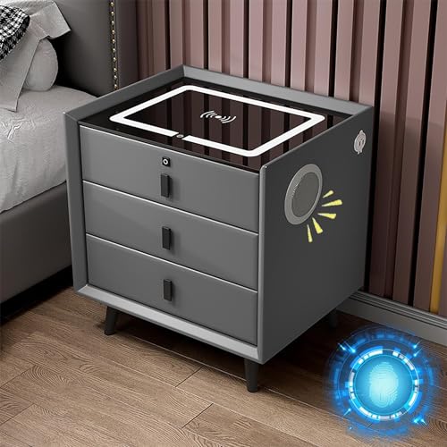 White 2 Drawer Nightstand with Wireless Charging Station D187125