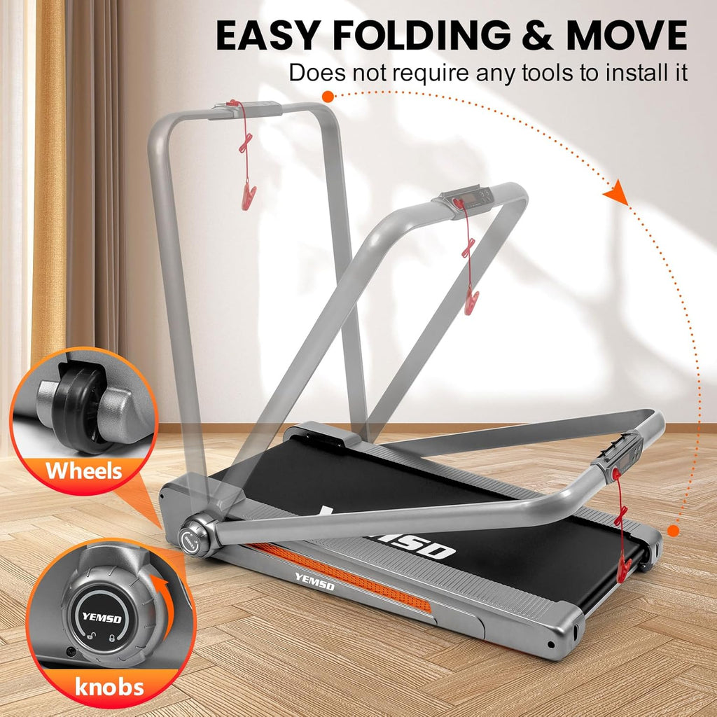 2 in 1 Foldable Treadmill with Incline, Walking Pad, 2.5HP, 330 LBS Weight Capacity Q222455