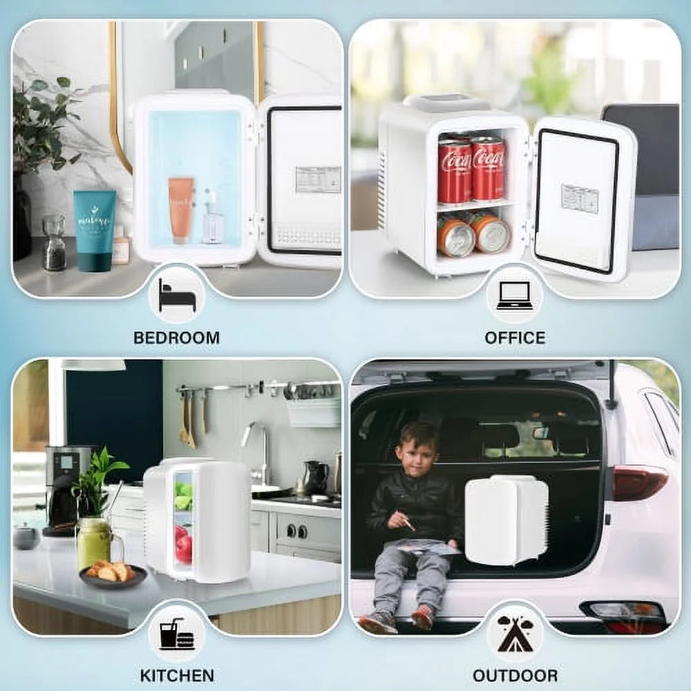 White 4L Portable Mini Fridge W92779