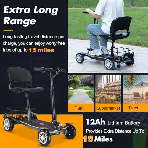 4 Wheeled Lightweight Foldable Mobility Scooter E260
