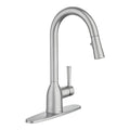 Adler Pull Down Single Handle Kitchen Faucet with Power Clean Finish: Spot Resist Stainless S429