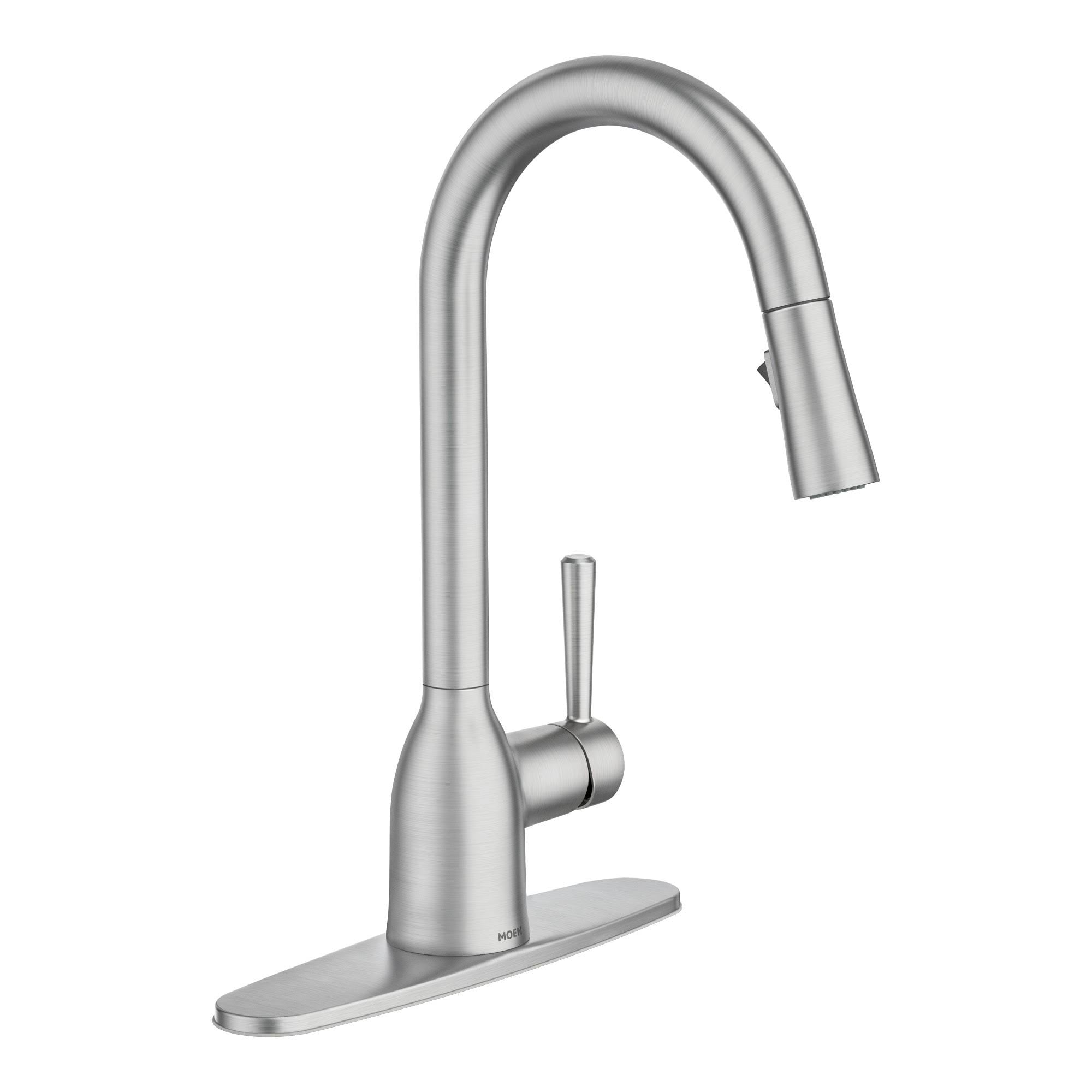 Adler Pull Down Single Handle Kitchen Faucet with Power Clean Finish: Spot Resist Stainless S429