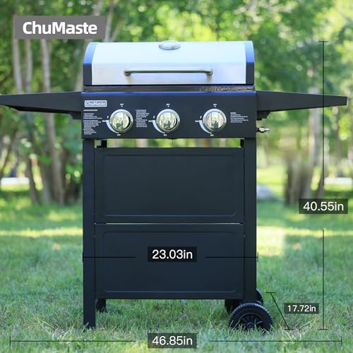 3 Burner Propane Gas Grill with Thermometer J18128
