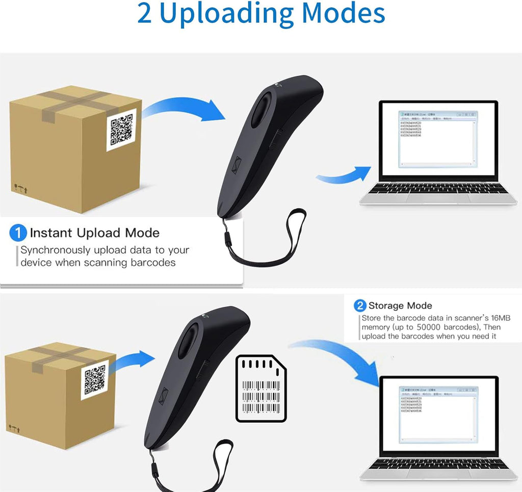 2 Pack Bluetooth Wireless Barcode Scanner O121