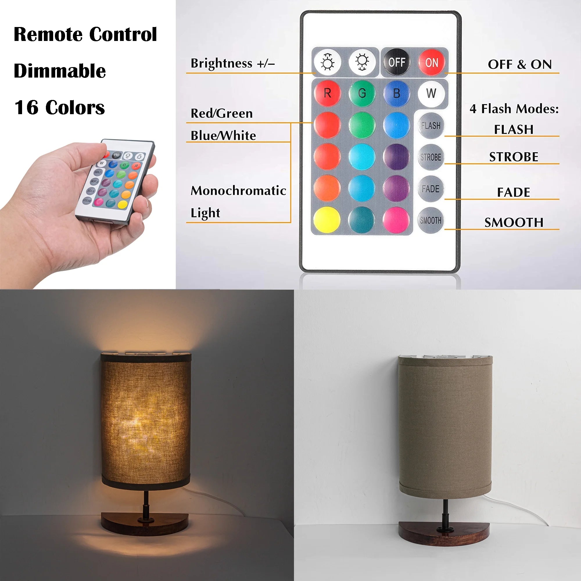 Half Shade Table Lamps with Fabric Lamp Shade G78932