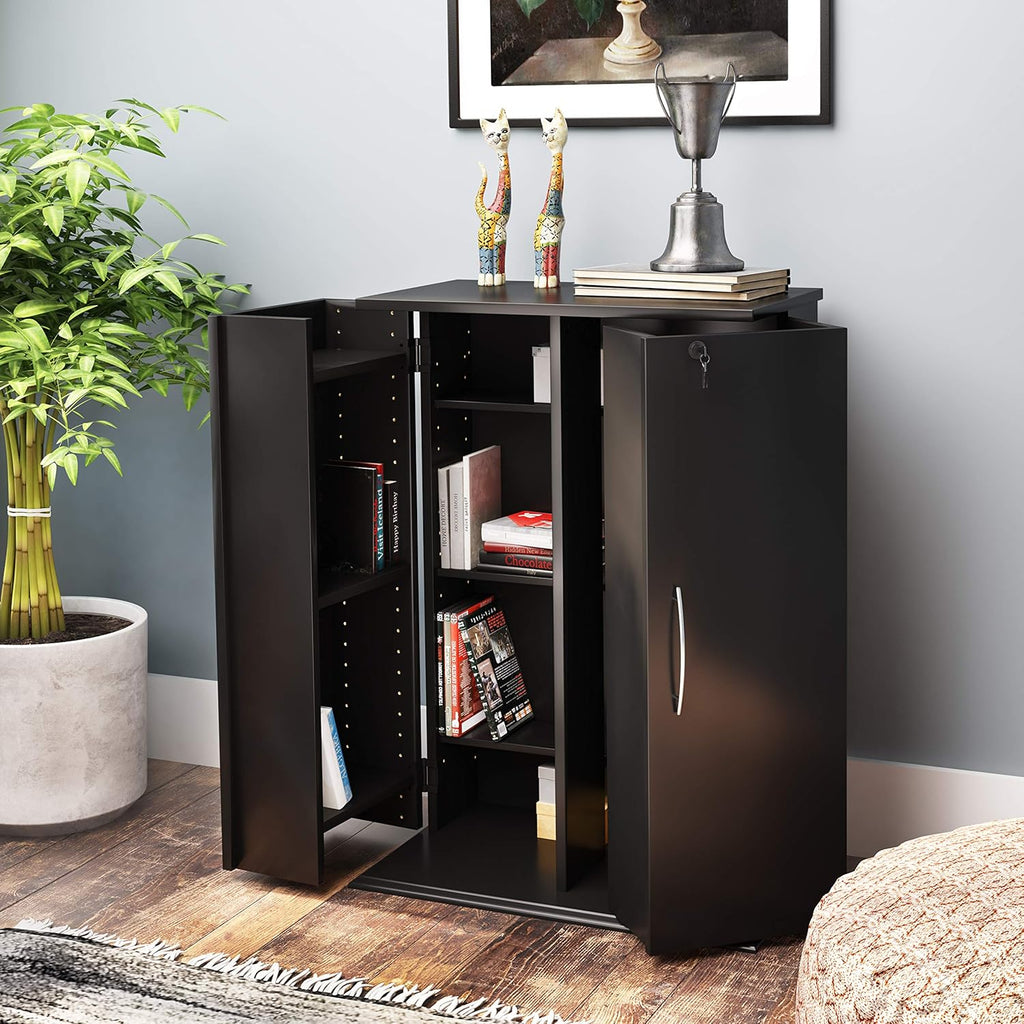 Black Locking Media Storage Cabinet G279