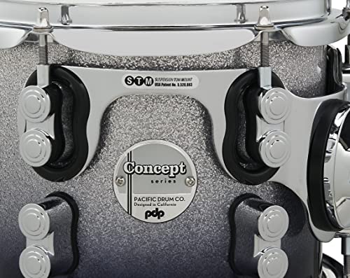 7-Piece Maple Shell Pack with Chrome Hardware Silver to Black Fade Y1061