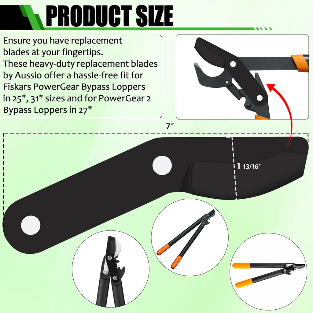(2-Pack) Steel Replacement Blade for Loppers - Black P3044