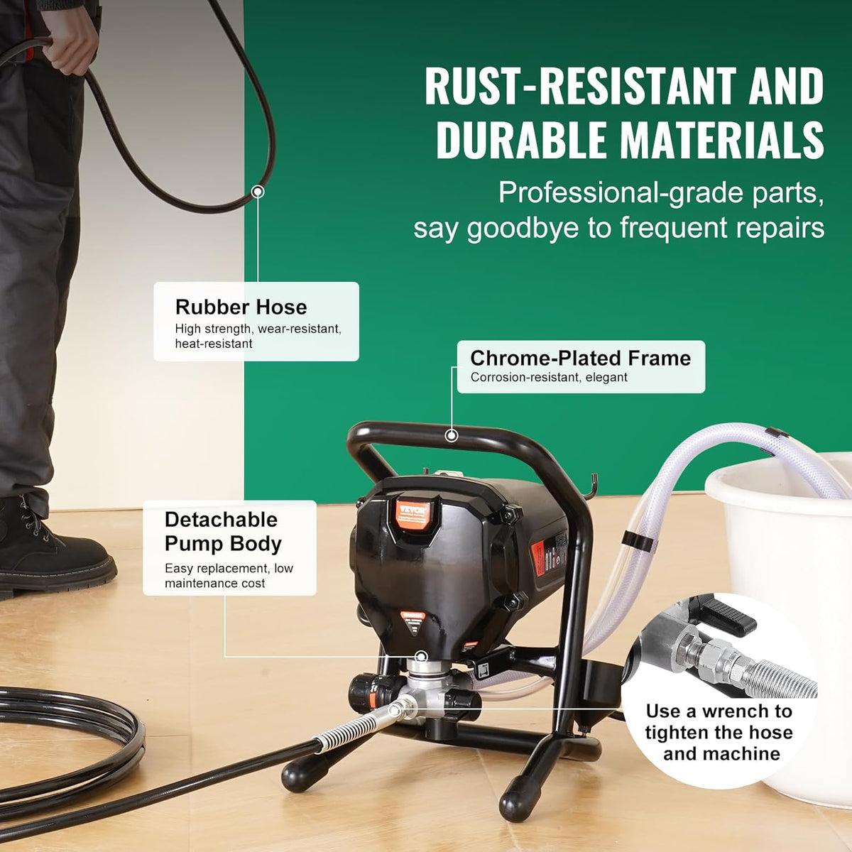 Stand Airless Paint Sprayer, 3000PSI 750W Electric Airless Sprayer E10297