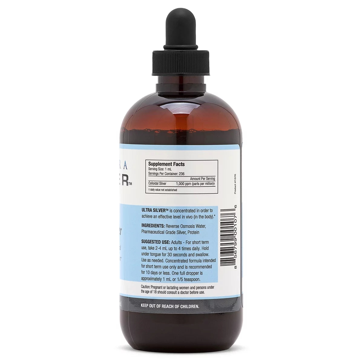 1000 PPM 8 Oz Colloidal Silver Mineral Supplement with Dropper I661