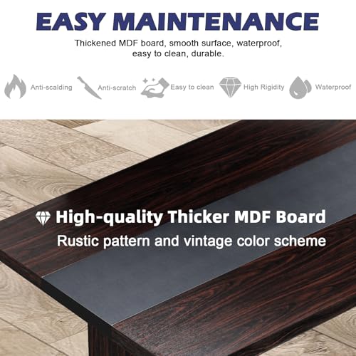 Brown Rectangle Large Wood Dining Table R687781