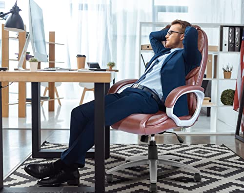 Big and Tall High Back Leather Office Chair with Armrest O2622