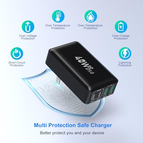 3 Pack Slim Flat Dual Port USB Wall Charger J7508