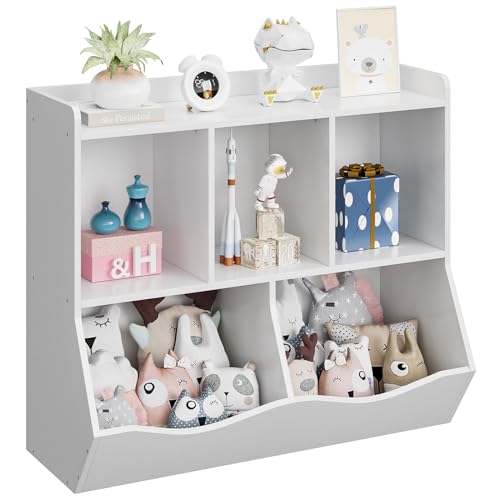 Kids Bookshelf and Bookcase Toy Storage Multi Shelf with Cubby Organizer Cabinet H61308