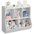 Kids Bookshelf and Bookcase Toy Storage Multi Shelf with Cubby Organizer Cabinet H61308