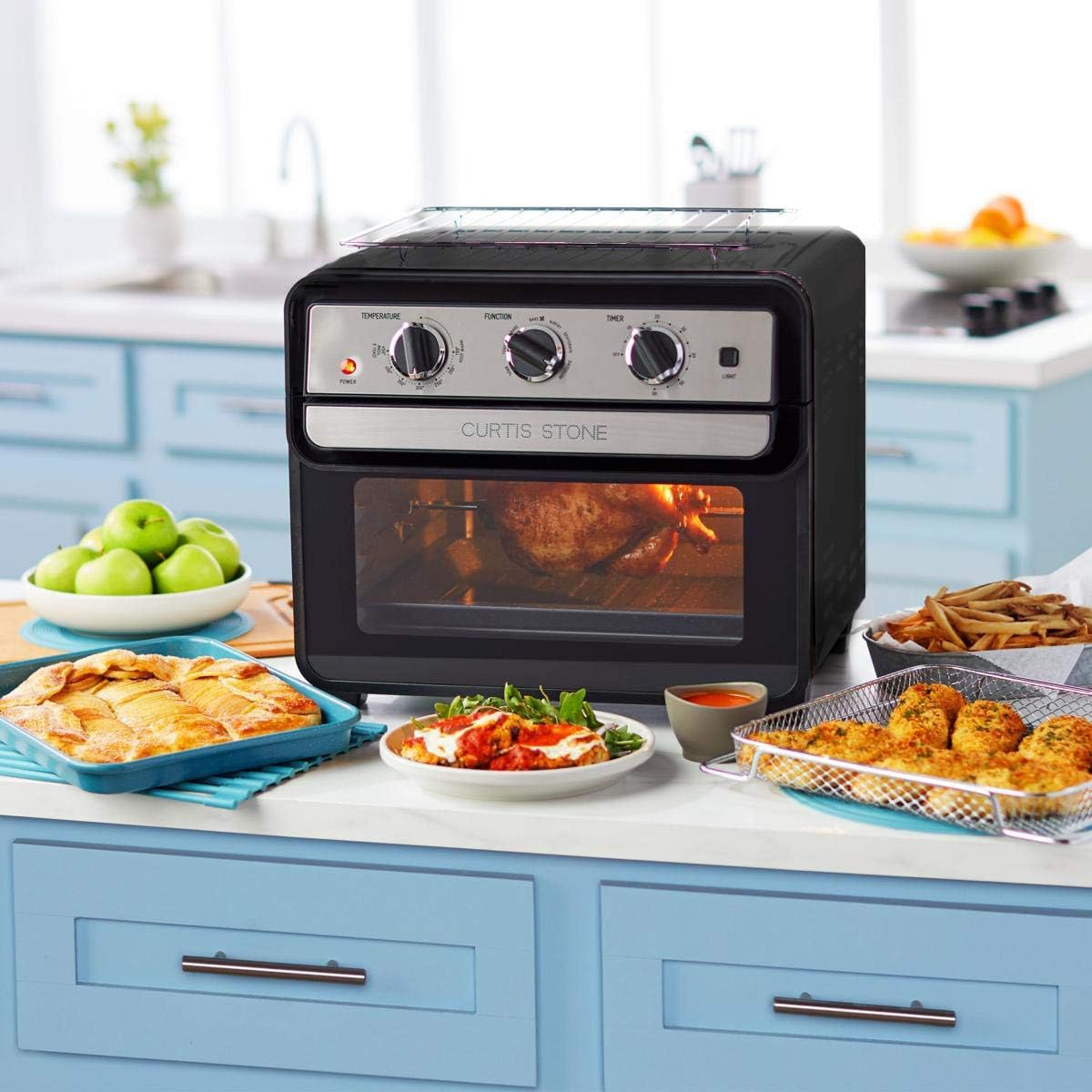 1700-Watt 22L Air Fryer Oven with Rotisserie (Black) (Renewed) A149