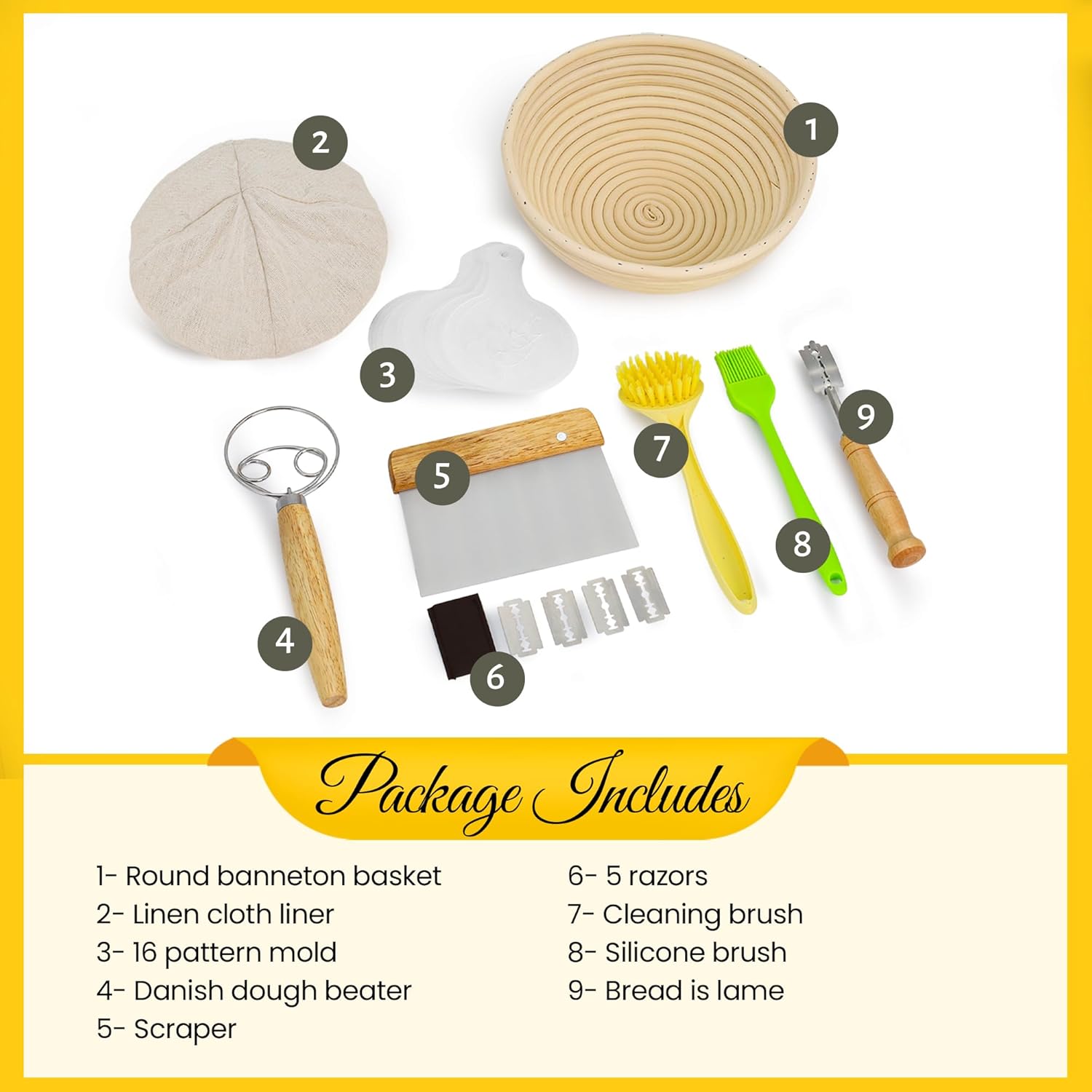 Round 9 inch Sourdough Proofing Basket N826