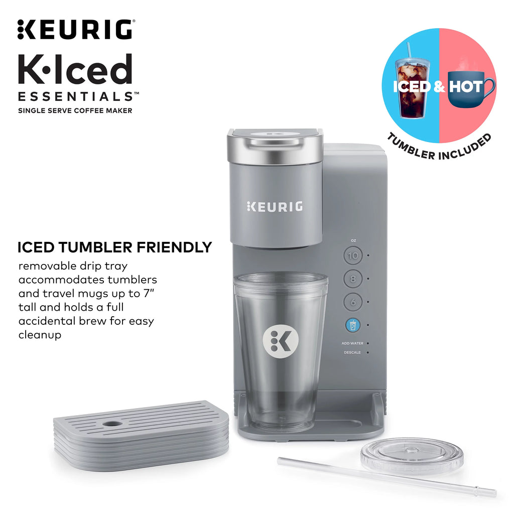 Gray Iced and Hot Single-Serve K-Cup Pod Coffee Maker O34546