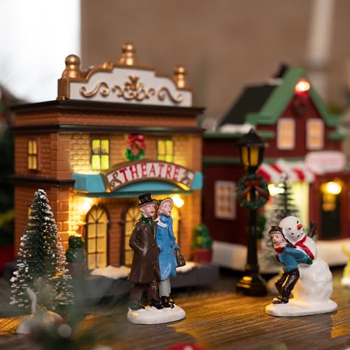 17 PCS Pre-Lit Christmas Village Set Z56490