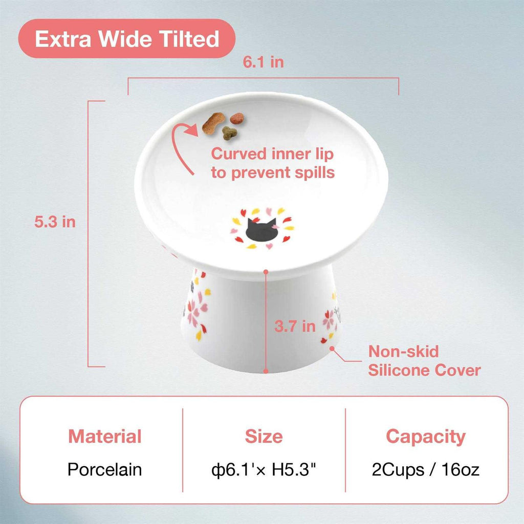 Extra Wide Raised Cat Food Bowl M966263