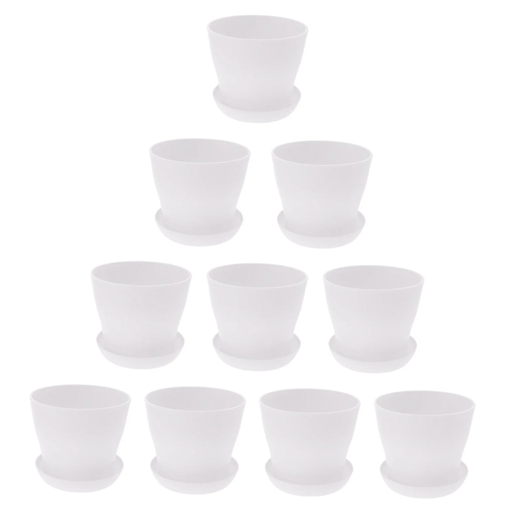 White 10 Pcs Flowerpot Y121506