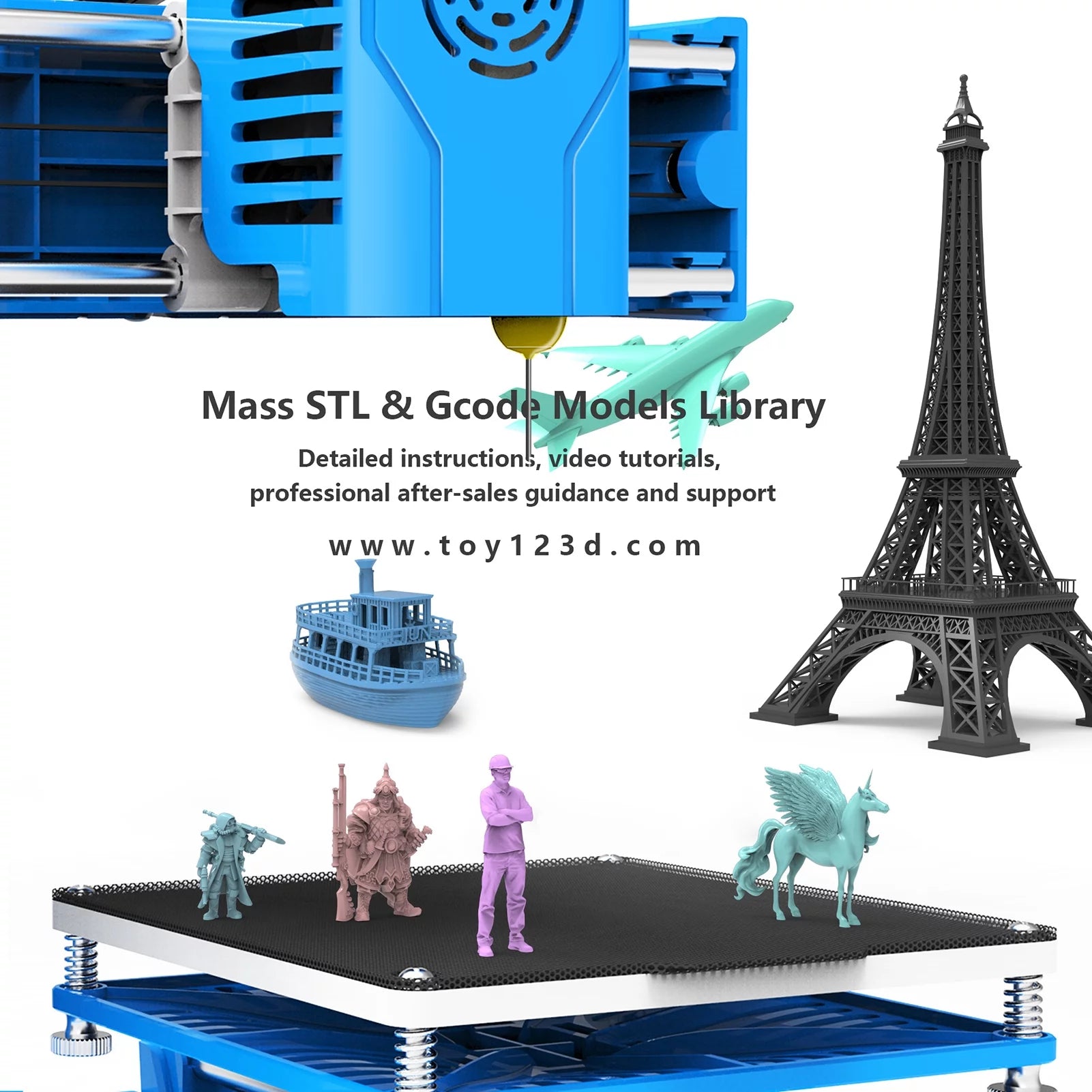 Mini 3D Printer, 100x100x100mm Print Size O748
