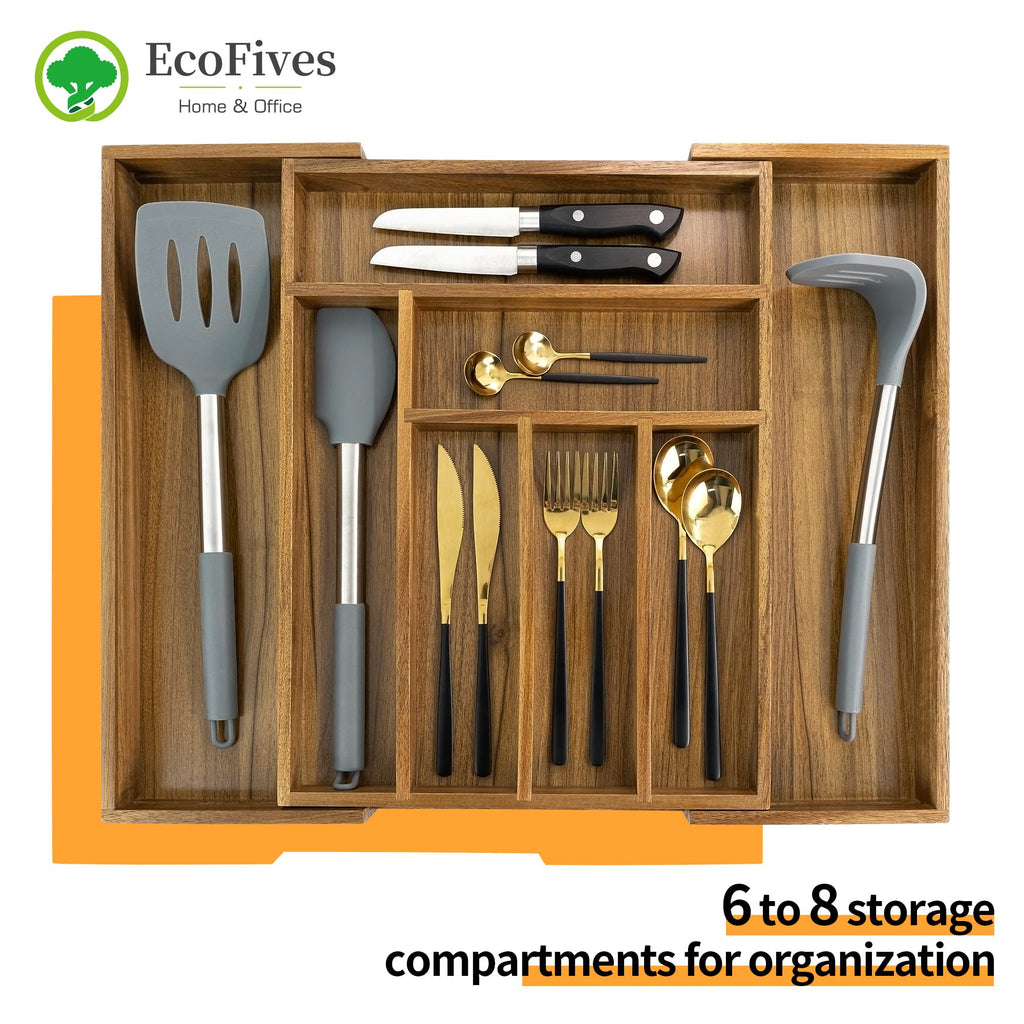 Acacia 8 Compartment Cutlery Tray Organizer F645597