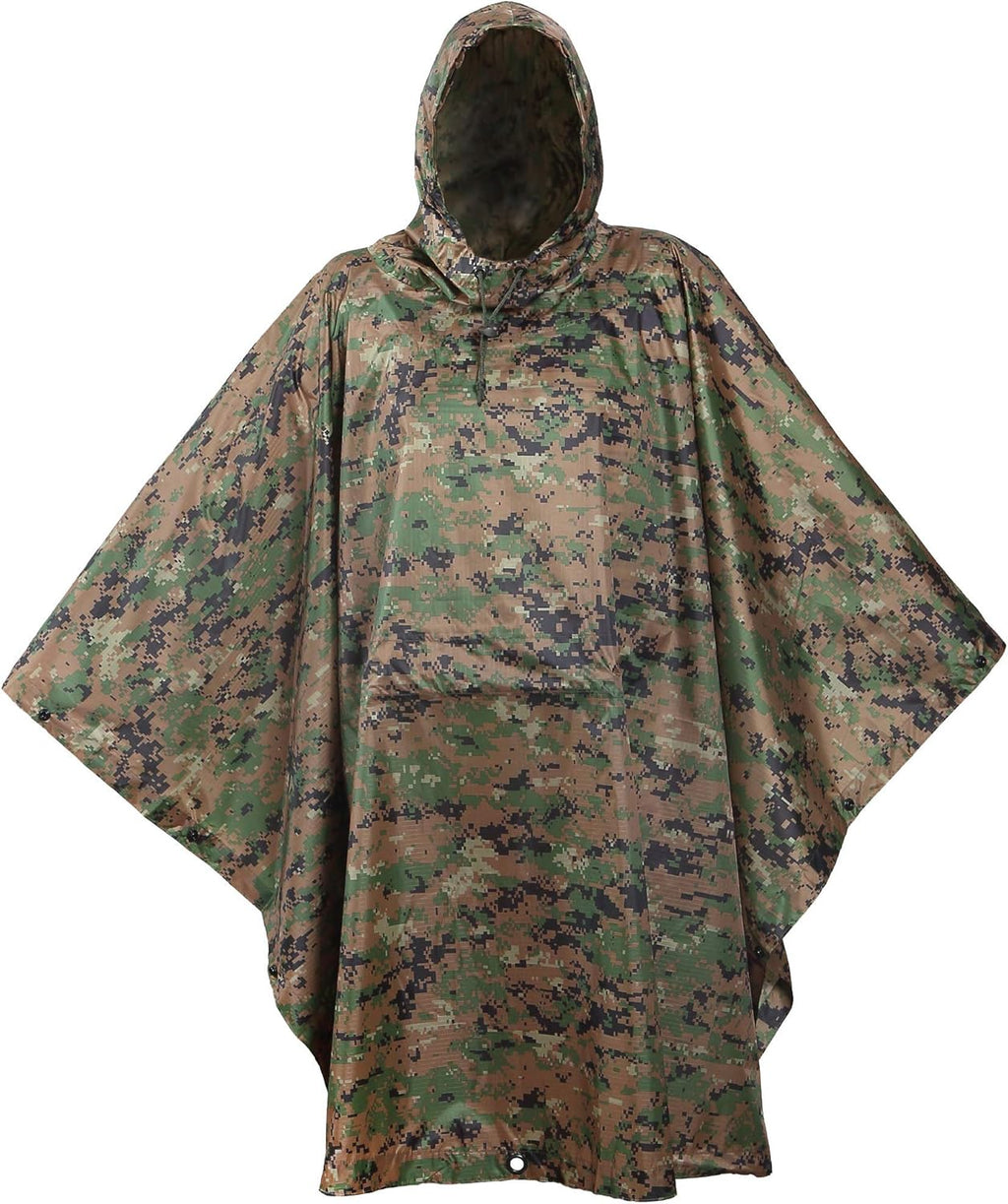 Camouflage Rip Stop Rain Poncho N1615