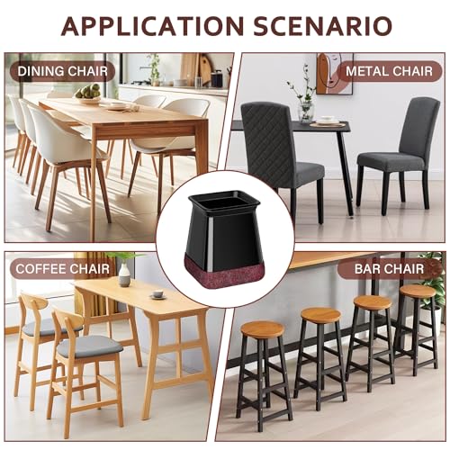 32 Pack Clear Square Silicone Chair Leg Floor Protectors R9728