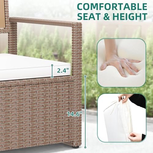 Black Beige 90 Gallon Outdoor Wicker Storage Bench with Cushion J1291