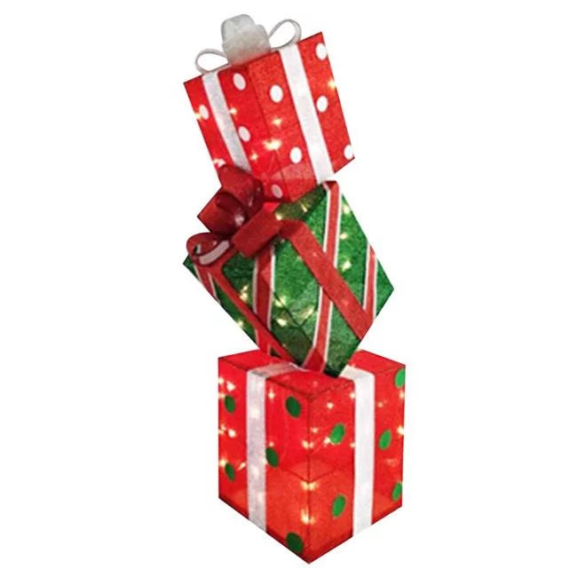 3 ft. LED Stacking Gift Boxes Porch Decor Q581