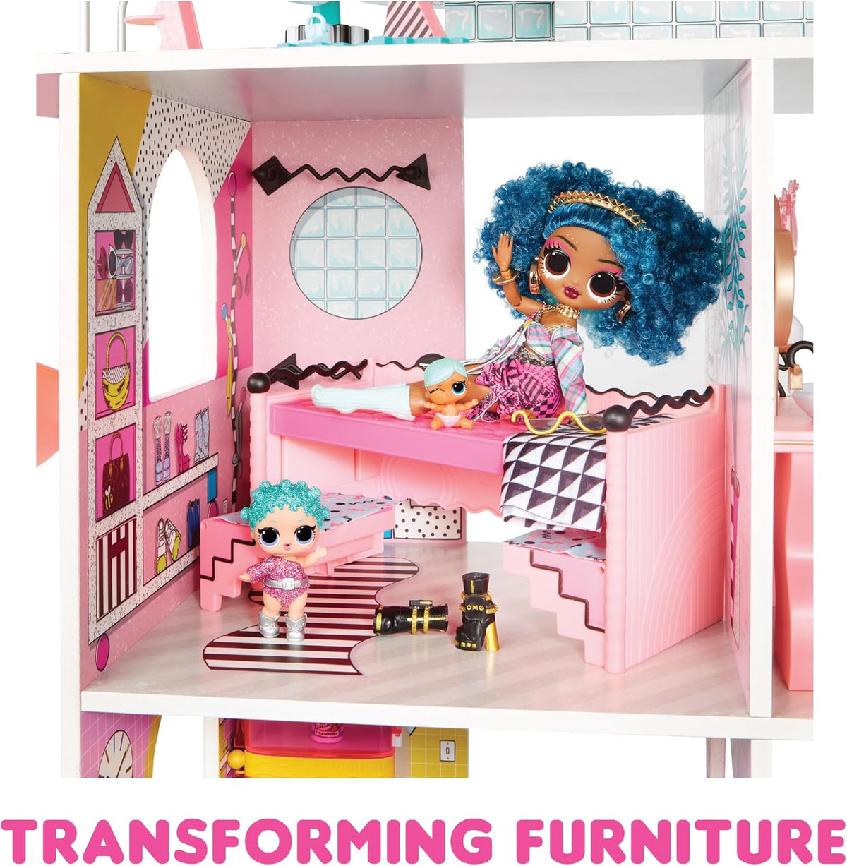 OMG Fashion House Playset with 85+ Surprises and Real Wood K231294