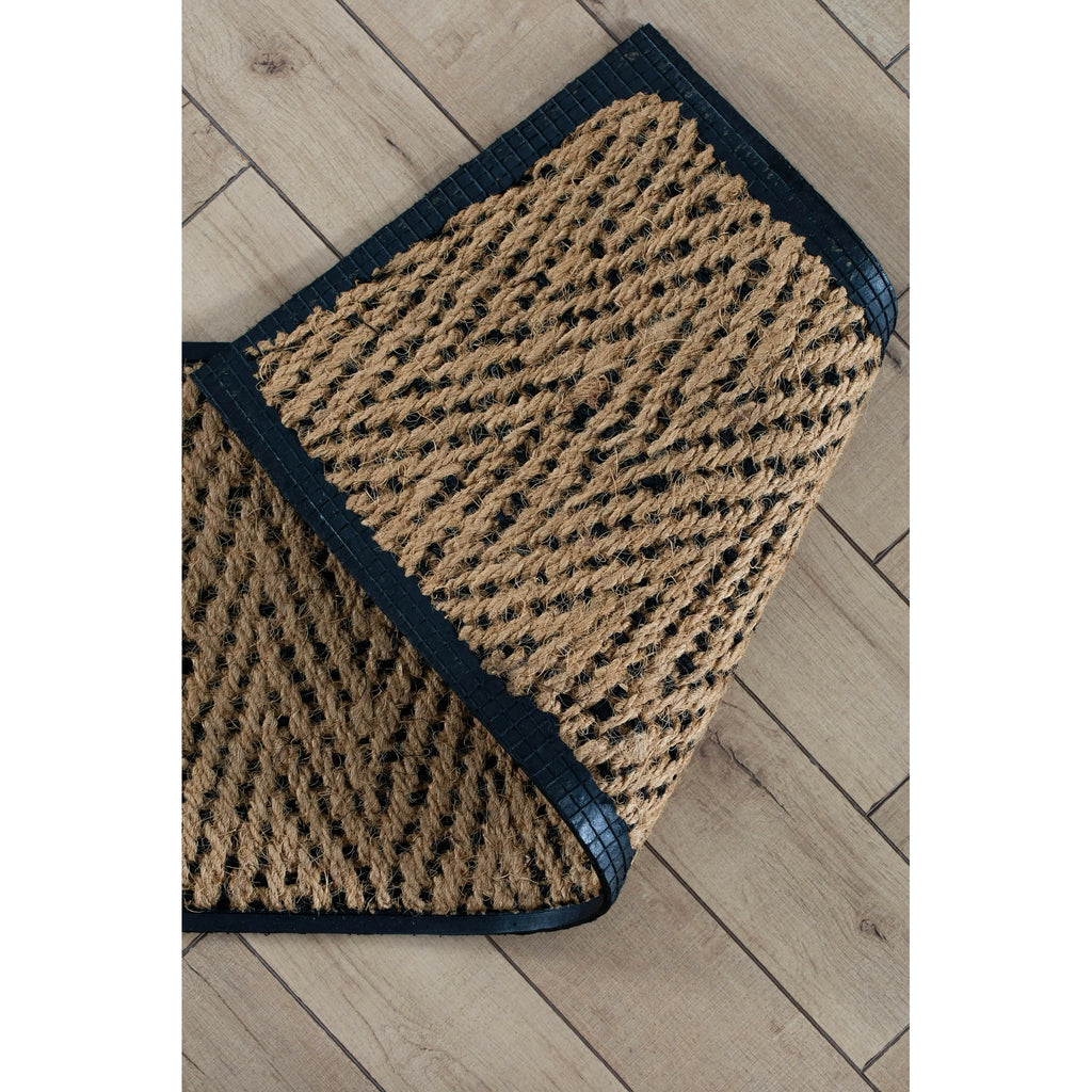 Black Metal Boot Tray with Coir Insert O442080