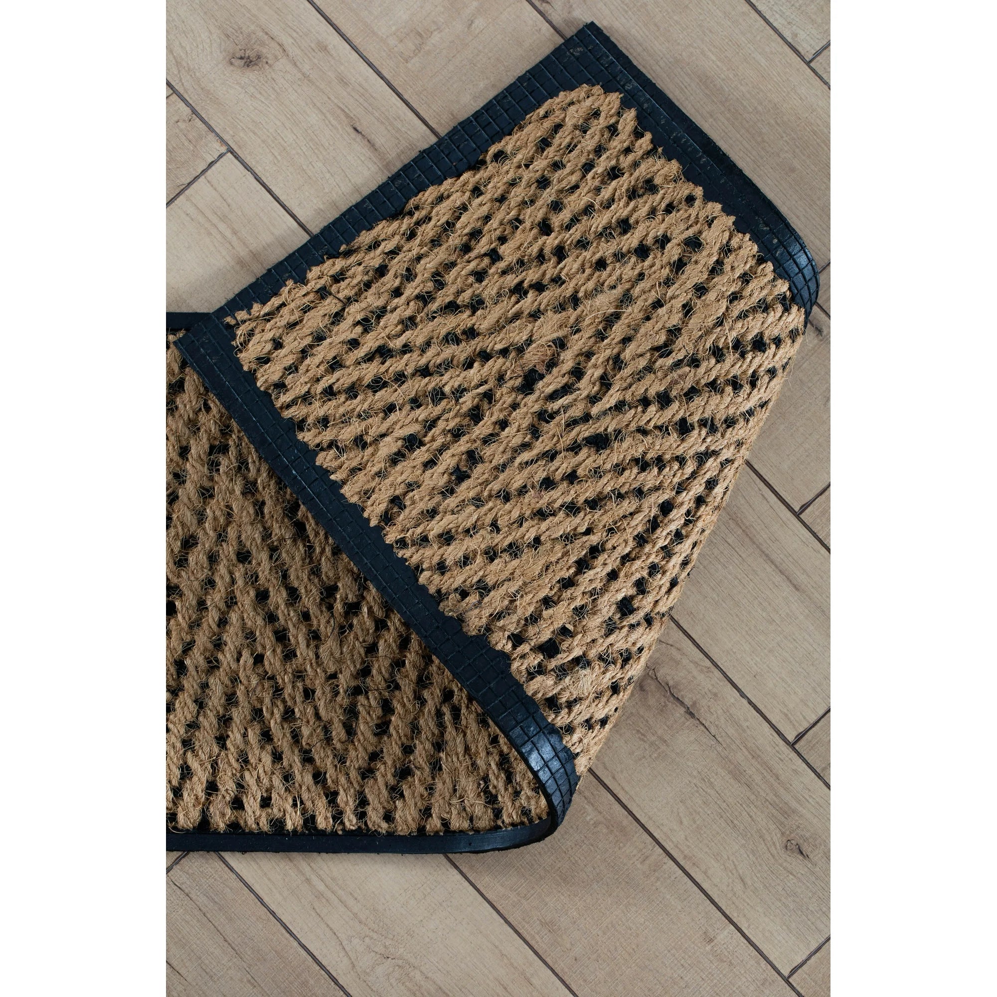 Black Metal Boot Tray with Coir Insert O442080