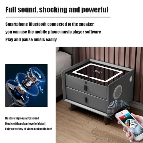 White 2 Drawer Nightstand with Wireless Charging Station D187125