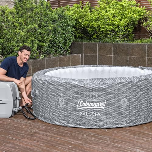 Grey Large Round Inflatable Hot Tub with 180 AirJets and EnergySense Cover B153174