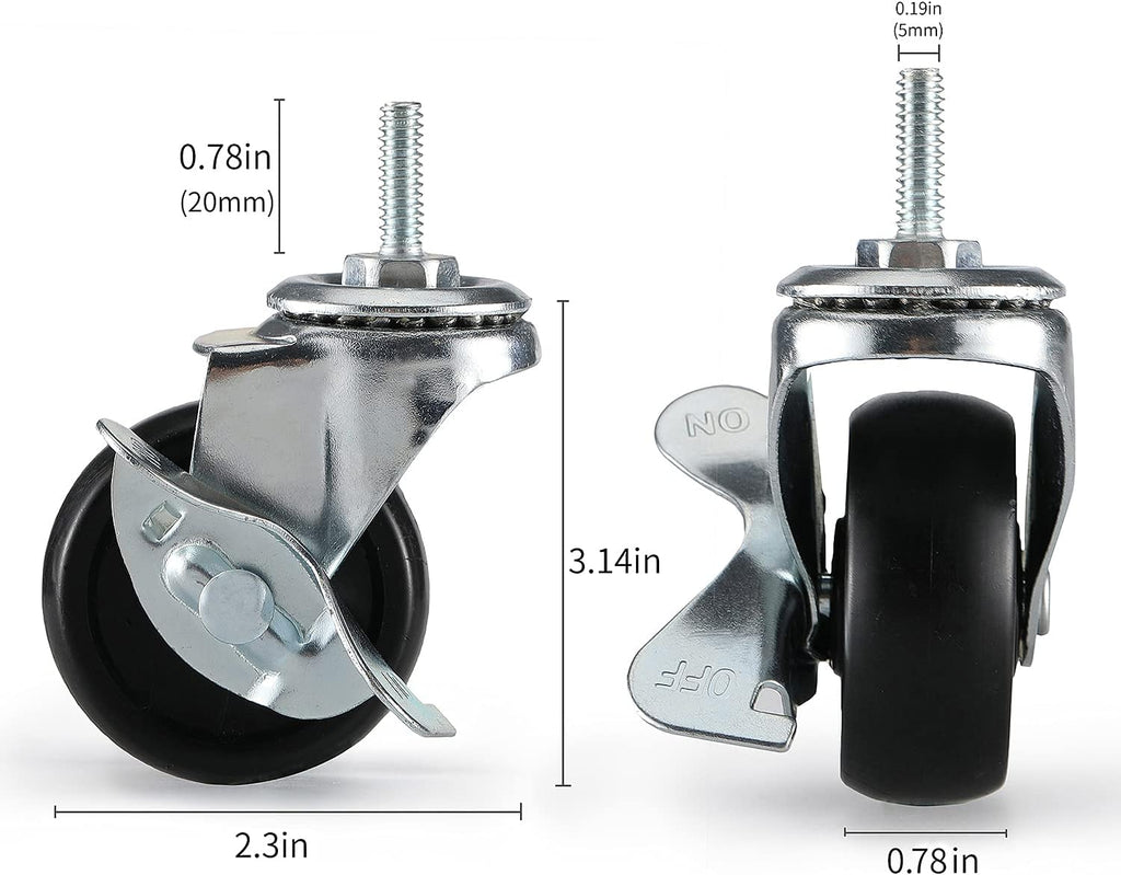 Set of 4 Black Heavy Duty Caster Roller Wheels W66063