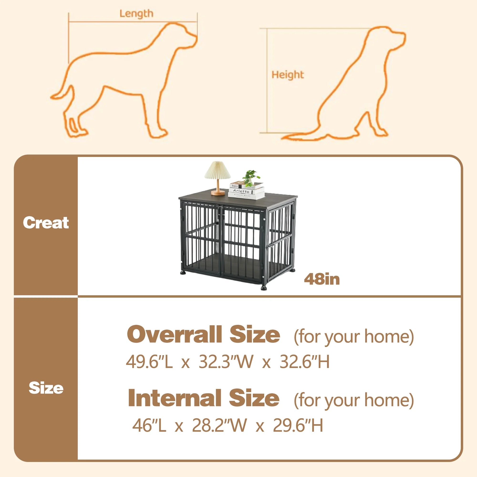 48Inch Heavy Duty Wooden Dog Crate T499686