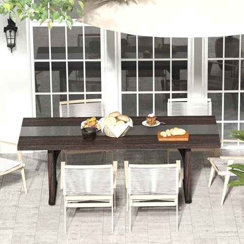 Brown Rectangle Large Wood Dining Table R687781