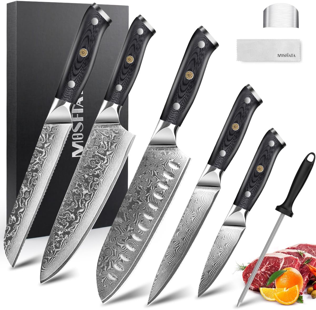 5PCS Damascus Chef Knife Set Z1401