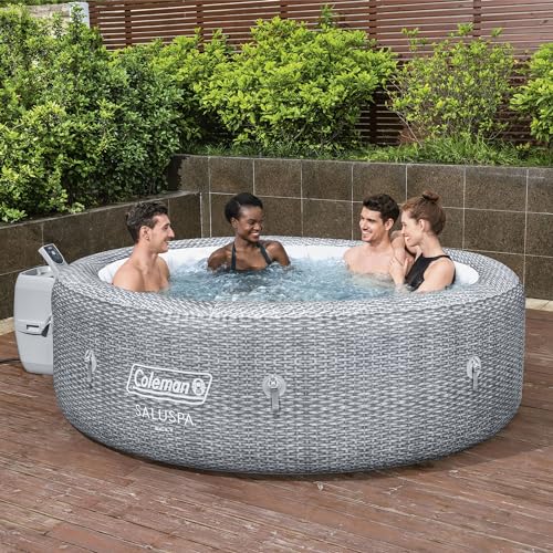 Grey Large Round Inflatable Hot Tub with 180 AirJets and EnergySense Cover B153174