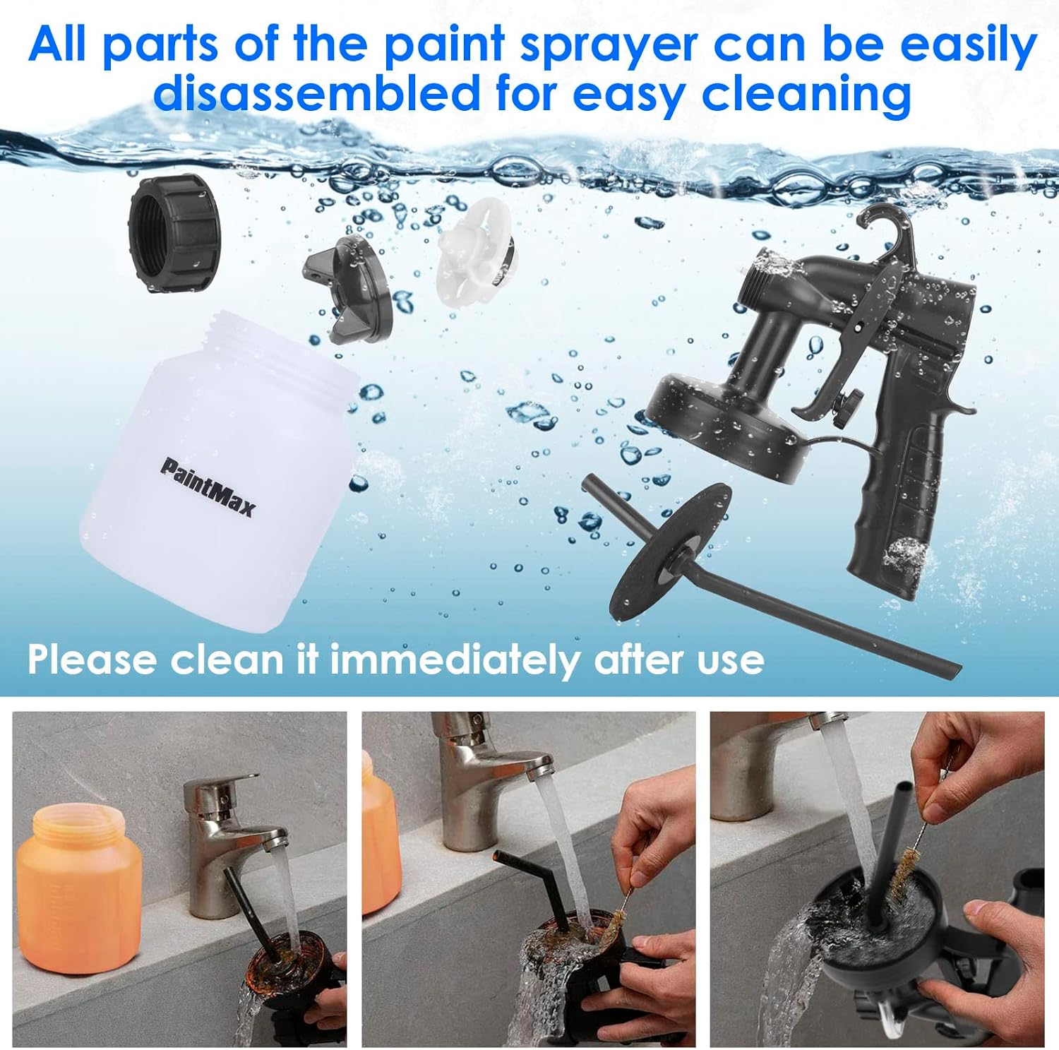 650W HVLP Spray Gun with 3 Patterns & 800ML Container M435596