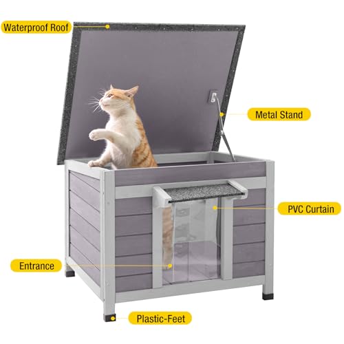 Cat House with Escape Door Insulated Weatherproof Roof Q565