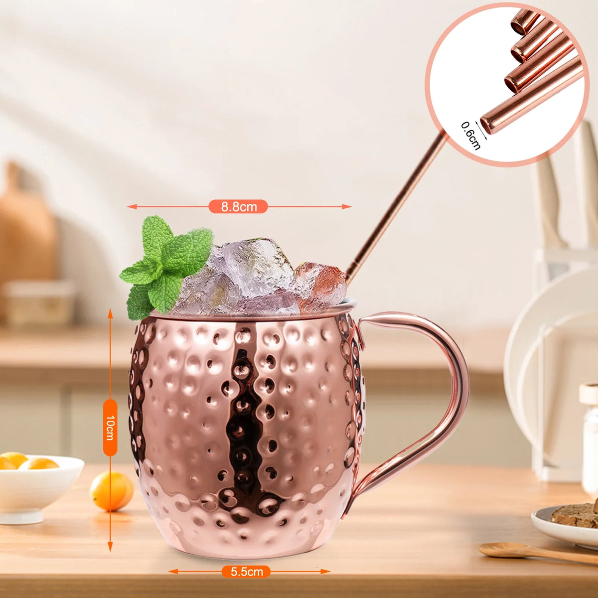 Set of 4 Copper Mugs R82080