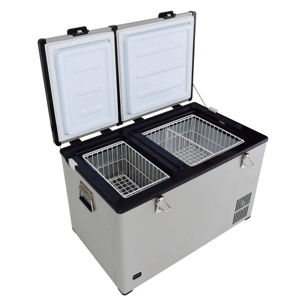 90 Quart Dual Zone Portable Fridge Freezer with Wheels H315