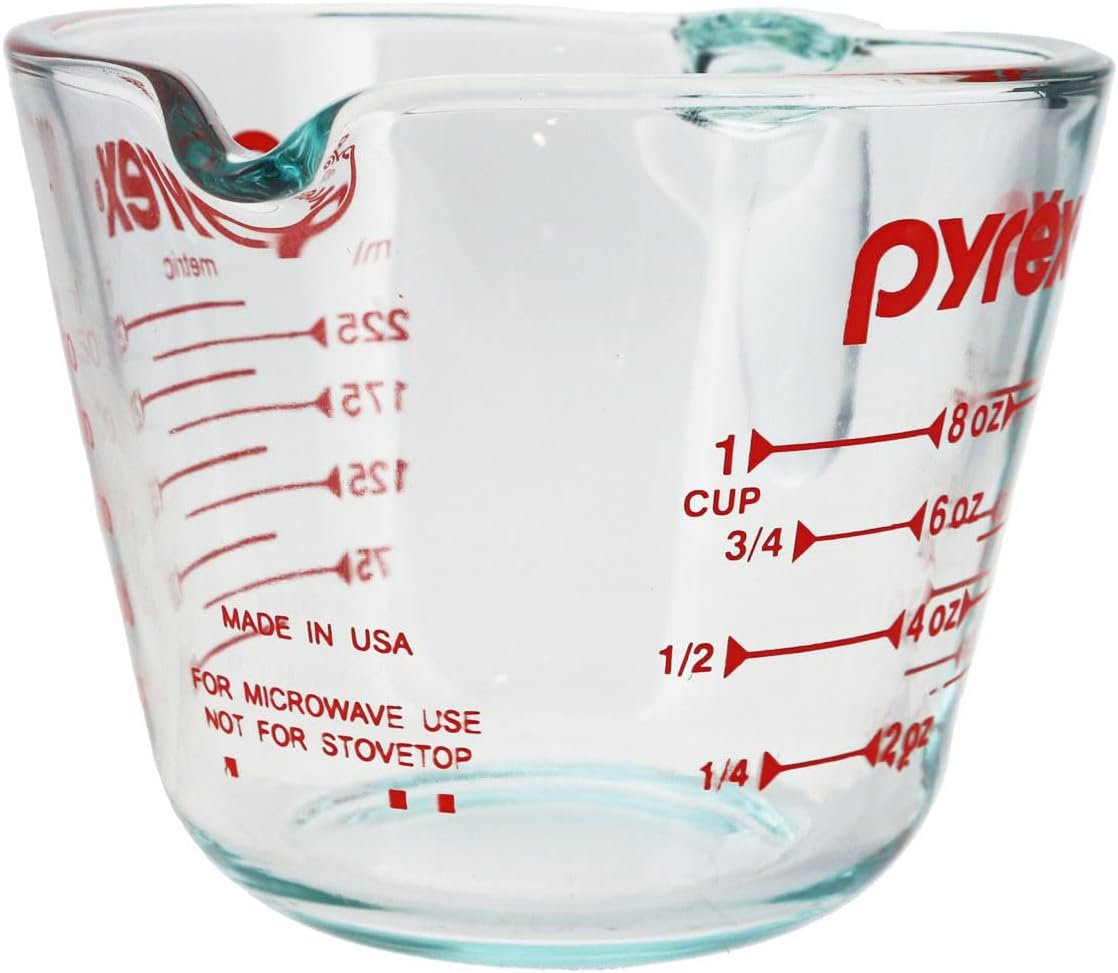 1-Cup Clear Measuring Cup with Red Measurements X336982
